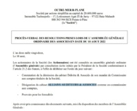 Nomination du cabinet "Allians Auditeurs & Associé" au sein d'Outre Mer R plane - Captutre écran Nomination du cabinet "Allians Auditeurs & Associé" au sein d'Outre Mer R plane - Captutre écran