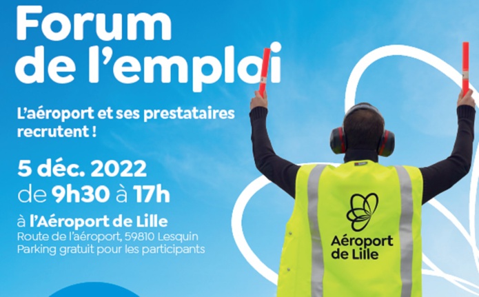 L'aéroport de Lille organisera le 1er forum de l'emploi, le 5 décembre 2022 - DR L'aéroport de Lille organisera le 1er forum de l'emploi, le 5 décembre 2022 - DR