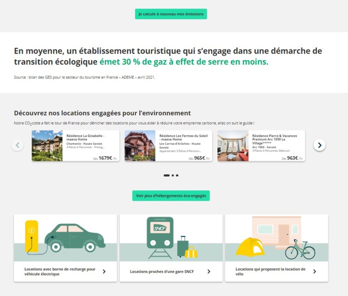 Avec Co2Cotte, Maeva.com veut "faire de l’écologie un critère de choix" Avec Co2Cotte, Maeva.com veut "faire de l’écologie un critère de choix"