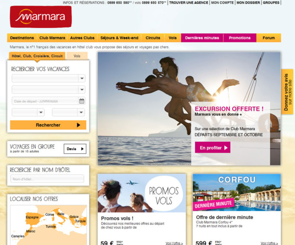 Le site Marmara.com - Capture écran