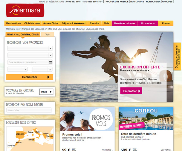 Le site Marmara.com - Capture écran Le site Marmara.com - Capture écran