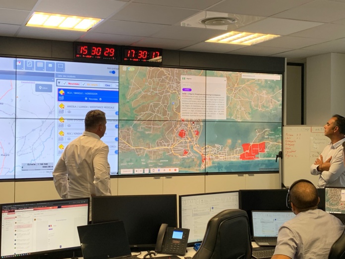 Le plateau d’assistance (COO) conçu à l’image des salles de gestion de crise des ministères de la défense et de l’intérieur - Photo Ilios International