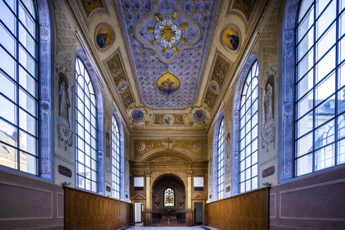 La chapelle accueillera en alternance des vitraux monumentaux (©Cité du Vitrail Troyes)