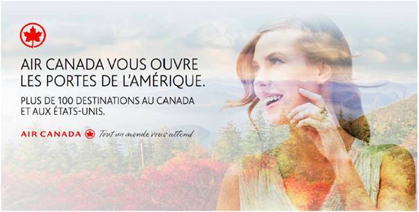 La campagne de communication d'Air Canada se décline sur le Web, dans la presse papier et en affichage à Paris - DR