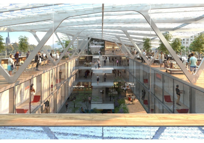 Une offre gastronomique diversifiée sur le toit (©Cabinet Marc Mimram) Une offre gastronomique diversifiée sur le toit (©Cabinet Marc Mimram)