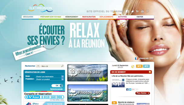 Le nouveau site internet de l'Île de la Réunion se veut plus "inspirationnel". DR