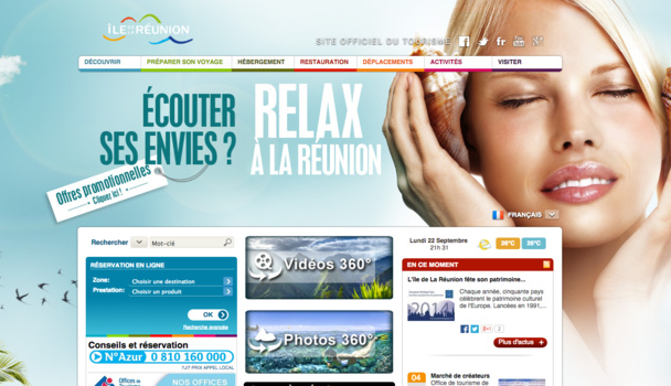Le nouveau site internet de l'Île de la Réunion se veut plus "inspirationnel". DR Le nouveau site internet de l'Île de la Réunion se veut plus "inspirationnel". DR