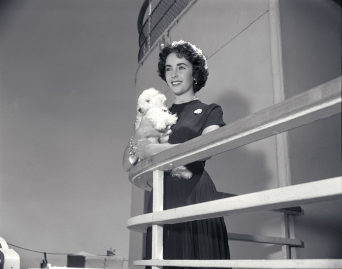 L'actrice Elizabeth Taylor en croisière sur un paquebot de la compagnie Cunard (@Cunard)