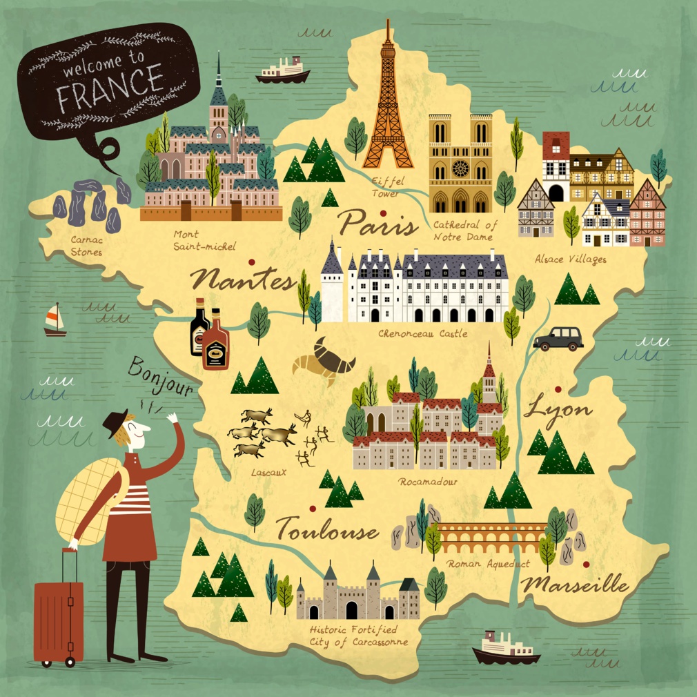 Carte conceptuelle de voyage en France © JoyImage - stock.adobe.com