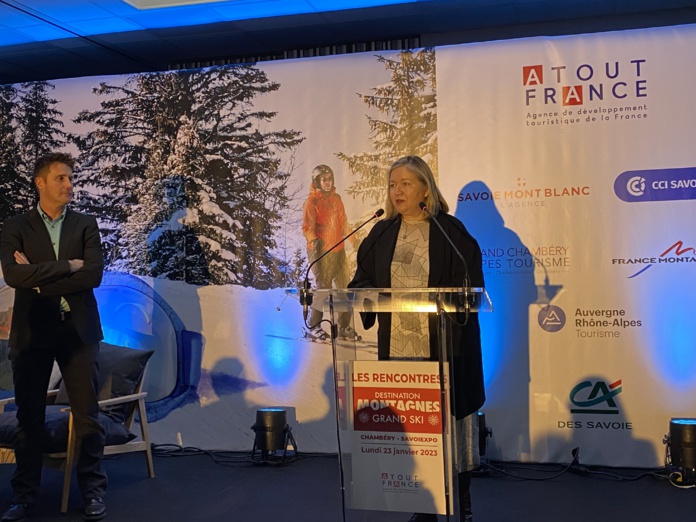 Caroline Leboucher, directrice générale d'Atout France aux Rencontres Destination Montagnes Grand Ski à Chambéry - DR Caroline Leboucher, directrice générale d'Atout France aux Rencontres Destination Montagnes Grand Ski à Chambéry - DR