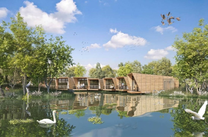 Ecolodgee, 120 chalets en bordure d'un plan d'eau (©Futuroscope)