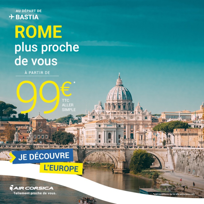 Air Corsica lance des vols entre Bastia en Corse et Rome en Italie - DR