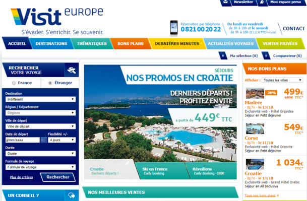 Visit Europe a connu un été 2014 compliqué, rattrapé par une hausse d'activité au printemps et au début de l'automne - Capture d'écran Visit Europe a connu un été 2014 compliqué, rattrapé par une hausse d'activité au printemps et au début de l'automne - Capture d'écran
