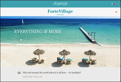 Le Forte Village Resort obtient le titre de Meilleur site Web d'hôtel et d'hébergement pour 2014 - Capture d'écran Le Forte Village Resort obtient le titre de Meilleur site Web d'hôtel et d'hébergement pour 2014 - Capture d'écran
