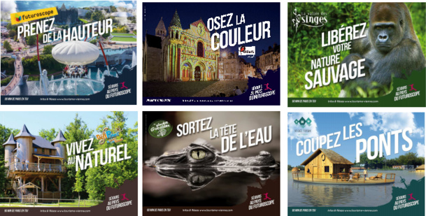 L'Agence Touristique de la Vienne promeut 6 de ses partenaires dans sa nouvelle campagne de communication dans les couloirs du métro parisien - DR L'Agence Touristique de la Vienne promeut 6 de ses partenaires dans sa nouvelle campagne de communication dans les couloirs du métro parisien - DR