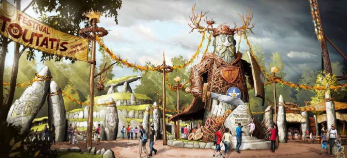 Le projet de la nouvelle zone s’inscrit dans l’esprit d’un Festival Gaulois au milieu de la Forêt des Carnutes où les tribus gauloises viennent célébrer leur Dieu Toutatis - DR : Parc Astérix