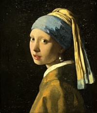 Comme dans beaucoup de toiles de Vermeer, le jaune et le bleu dominent dans La jeune fille à la perle (@PB)