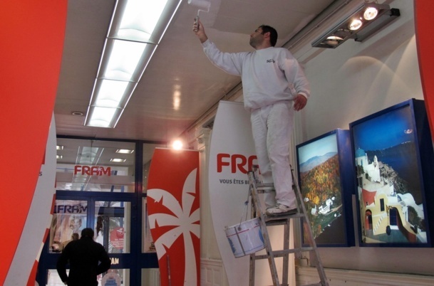 Le voyagiste toulousain a attaqué le ravalement de la façade mais qu'en est-il du gros oeuvre ? /photo JDL