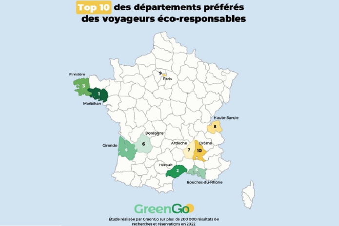 Pour la 2e année consécutive, GreenGo publie son classement des destinations durable préférées en France - DR : GreenGo