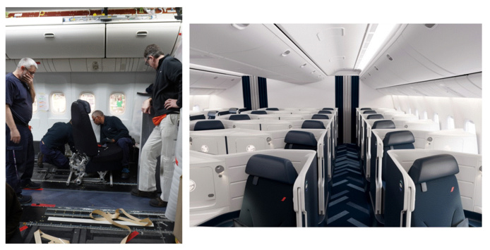 Installation du siège business. Photo C.Hardin Installation du siège business. Photo C.Hardin