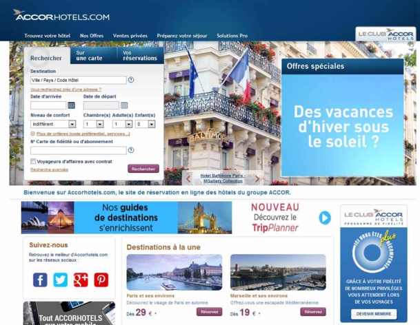 Le Site Accorhotels.com gère une moyenne de 45 . 000 ré servations par jour - DR