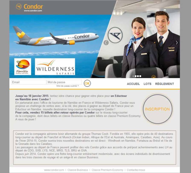 Condor fait gagner des places à un éductour en Namibie Condor fait gagner des places à un éductour en Namibie