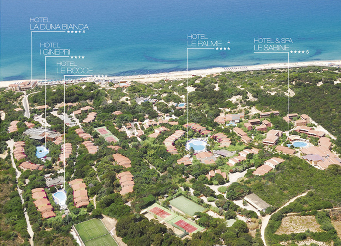 Vue des cinq hôtels du Dune Resort & SPA**** © Delphina Hôtel & Resort