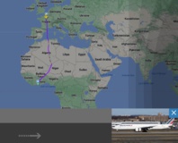 Un vol Air France ne survolant pas l'espace aérien malien- Capture écran @Flightradar24