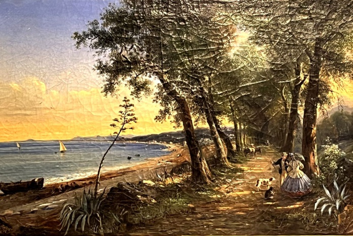 Cette peinture exposée à la villa Masséna montre le bord de mer, à Nice, avant la création de la célèbre Promenade des Anglais (@PB)