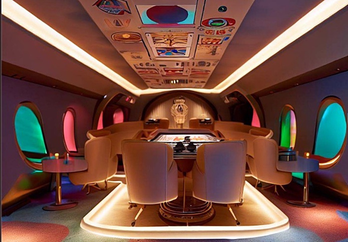 Ambiance feutrée dans le Salon des Premières. On y joue très gros... Ambiance feutrée dans le Salon des Premières. On y joue très gros...