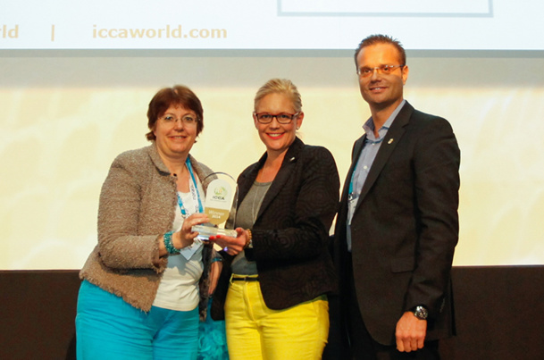 Laurence Papouchado, Directrice adjointe du Convention Bureau Monaco, Nina Freysen-Pretorius Présidente d'ICCA, Axel Kaus, Directeur du Bureau de Représentation de Monaco à Hanovre - DR : M.B. Laurence Papouchado, Directrice adjointe du Convention Bureau Monaco, Nina Freysen-Pretorius Présidente d'ICCA, Axel Kaus, Directeur du Bureau de Représentation de Monaco à Hanovre - DR : M.B.