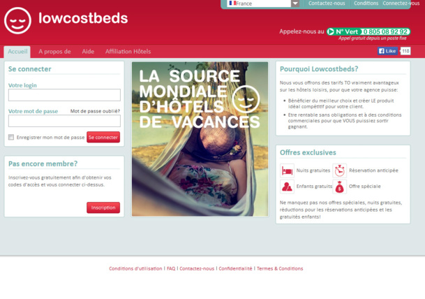 Hôtels à tarifs TO... Lowcostbeds veut "faire le lit" des agences françaises !