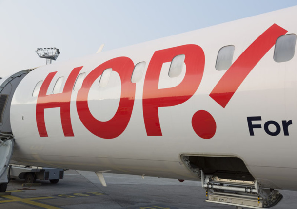 Hop!, qui devient "Hop for Air France" (c'était trop dur d'écrire Hop pour Air France ?) redevient l'ancienne Air Inter des années 80. - DR Hop!, qui devient "Hop for Air France" (c'était trop dur d'écrire Hop pour Air France ?) redevient l'ancienne Air Inter des années 80. - DR