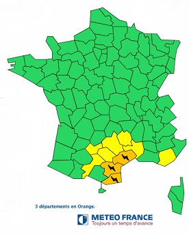 Orages : 3 départements du Languedoc-Roussillon en vigilance orange