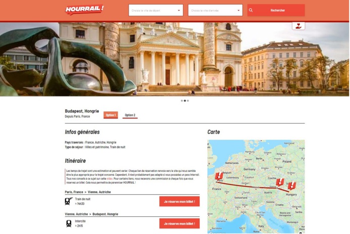 la plateforme Hourrail ! donne toutes les informations pour trouver au plus vite un itinérail bas-carbone - DR : Hourrail !