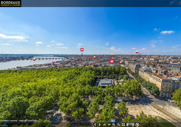 Bordeaux-tourisme.com propose une visite de la ville à 360°