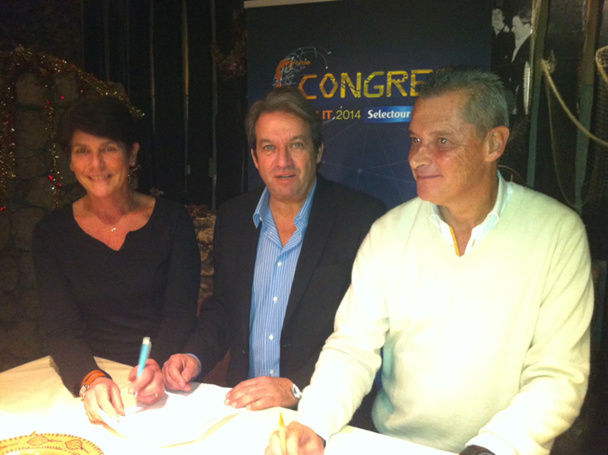 De gauche à droite : Dominique Beljanski, Présidente de la coopérative Selectour Afat, Georges Rudas, Président d'Amadeus France, et Jean-Marie Seveno, Président de Selectour Afat Entreprise - Photo C.E. De gauche à droite : Dominique Beljanski, Présidente de la coopérative Selectour Afat, Georges Rudas, Président d'Amadeus France, et Jean-Marie Seveno, Président de Selectour Afat Entreprise - Photo C.E.