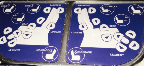 Non contents de s'incliner à 180 degrés et de disposer d'espaces très confortables pour les jambes en position assise, une fonction "massage" est aussi disponible. /photo JDL Non contents de s'incliner à 180 degrés et de disposer d'espaces très confortables pour les jambes en position assise, une fonction "massage" est aussi disponible. /photo JDL