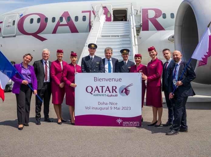 Le premier vol de Qatar Airways depuis Nice vers Doah a eu lieu le 9 mai 2023 Le premier vol de Qatar Airways depuis Nice vers Doah a eu lieu le 9 mai 2023