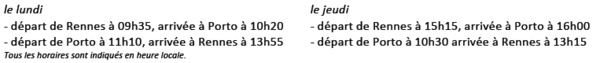 Europe Airpost : vols entre Rennes et Porto du 6 juillet au 7 septembre 2015