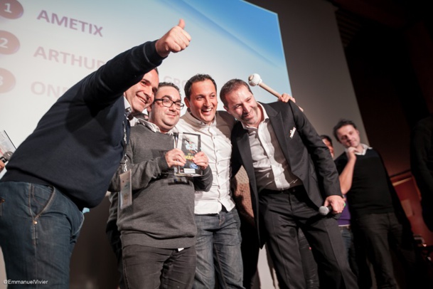 Les gagnants des BigBoss Idol, AMETIX, et Hervé Bloch, organisateur des BigBoss font du Ski - DR Les gagnants des BigBoss Idol, AMETIX, et Hervé Bloch, organisateur des BigBoss font du Ski - DR