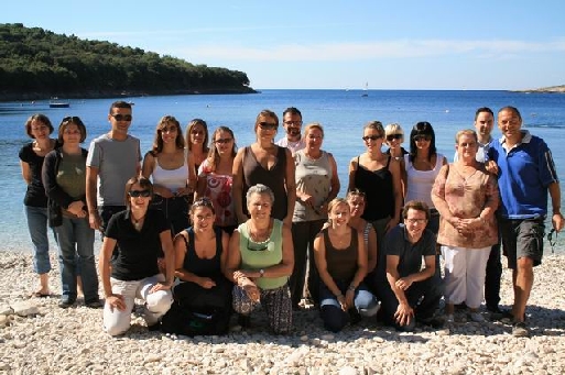 Photo souvenir sur la plage de l'hôtel Centinera à Banjole (Istrie)