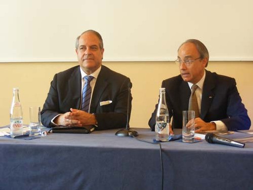 Bernard Lambert, directeur général et Jean Luc Biamonti, président de la SBM présente les perspectives de la société pour l'exercice en cours.