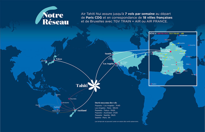Le réseau Air Tahiti Nui © Air Tahiti Nui Le réseau Air Tahiti Nui © Air Tahiti Nui