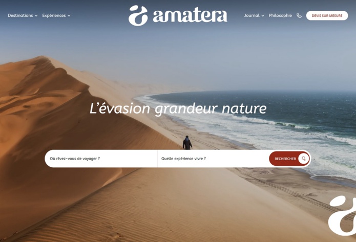 Amatera, la nouvelle marque de voyages créée par le Groupe Figaro s’adresse aux amoureux de la nature - DR : Capture d'écran Amatera Amatera, la nouvelle marque de voyages créée par le Groupe Figaro s’adresse aux amoureux de la nature - DR : Capture d'écran Amatera