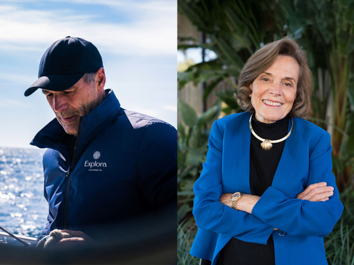 Mike Horn, l’aventurier de l’extrême © Explora Journeys / Sylvia Earle, océanographe de renommée mondiale © Todd Brown