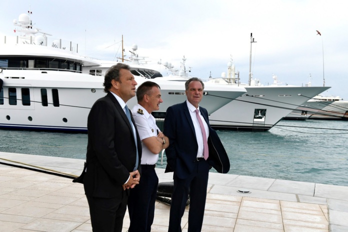 La Région Sud a annoncé la création d’une instance régionale de concertation dédiée au yachting. Sur la photo : Renaud Muselier (à droite), Président de la Région Sud, avec François de Canson (à gauche), Vice-Président de la Région Sud et Président du CRT Sud et d'ADN Tourisme - DR : Claude Almodovar