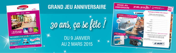 Jeu concours anniversaire pour les 30 ans de National Tours - DR