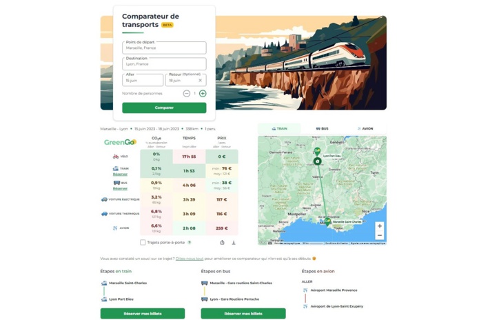 GreenGo lance son comparateur d'impact des transports - DR : GreenGo GreenGo lance son comparateur d'impact des transports - DR : GreenGo