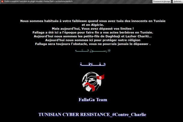 Charlie Hebdo: Tourism Office victim of the cyber-war between Anonymous and djihadists Charlie Hebdo: Tourism Office victim of the cyber-war between Anonymous and djihadists